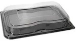 MONOUSO - Plastikplatte schwarz mit Deckel PET 35x24cm (15 St&uuml;ck)
