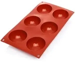 WAS Germany - Halbkugel Cake Pan 31 red, 6 Formen, &Oslash; 7 cm, Silikon