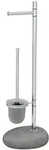 WENKO Stand WC-Garnitur Mod. Pebble Stone Grey, aus Polyresin