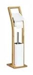Relaxdays Stand WC Garnitur, HBT:75x19x19cm, Toilettenb&uuml;rstenhalter aus Bambus...