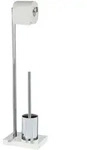 WENKO Stand WC-Garnitur Mod. Noble White, mit Chrom-Applikation