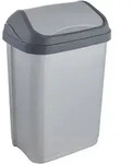 KEEEPER 10L M&uuml;lleimer mit silbernem Schwingdeckel, Swantje-Kollektion