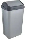 KEEEPER 50L M&uuml;lleimer mit silbernem Schwingdeckel, Swantje-Kollektion