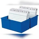 HAN Karteikasten 977-14 DIN A7 quer max. 300Karten PS blau