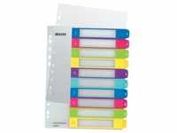 LEITZ Plastikregister WOW 1-10, bedruckbar, A4, PP, 10 Blatt, farbig