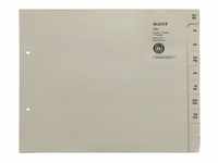 Leitz Registerserie 13510085 DIN A4 A-Z für 75Ordner Tauenpapier grau