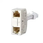 METZ CONNECT Cable sharing Adapter pnp 2 - Ethernet/Telefon, Set mit 2 St&uuml;ck