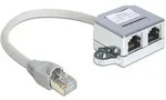 Delock RJ45 Port Doppler 1x RJ45 Stecker > 2x RJ45 Buchse 1x Ethernet, 1x ISDN