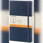 Moleskine-Notizbuch, Format 13 x 21 cm, liniert, Hardcover, 240 Seiten, Saphir