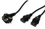 ROLINE Y-Netzanschlusskabel, schwarz, 2 m
