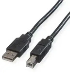 ROLINE USB 2.0 Kabel, Typ A-B, schwarz, 0,8 m