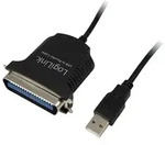 LogiLink Parallel-Adapter USB parallel 1,5 m schwarz