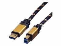 Roline USB-Kabel USB 3.2 Gen1 (USB 3.0 / USB 3.1 Gen1) USB-A Stecker, USB-B...