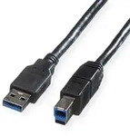 ROLINE USB 3.2 Gen 1 Kabel, Typ A-B, schwarz, 3 m