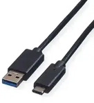 ROLINE USB 3.2 Gen 1 Kabel, A-C, ST/ST, schwarz, 0,5 m
