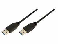 LogiLink Kabel USB 3.0 Typ-A auf Typ-A, schwarz, 1m 1 Stück