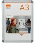 Nobo Premium Plus Plakatrahmen mit Klapprahmen, Gr&ouml;&szlig;e A3, Wandbefestigung durch