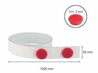 Magnetband selbstklebend, inkl. 2 Magnete, 35 x 1000 mm, weiß