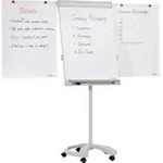 Franken Flipchart Mobile Deluxe FC81 67x95cm Rundfu&szlig; hellgrau