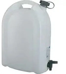 Wasserkanister 20L wei&szlig; stapelbar PE mit Ablasshahn