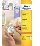 AVERY Ovale Etiketten, abl&ouml;sbar, A4, 63,5 x 42,3 mm, 25 Bogen/450 Etiketten, wei&szlig;