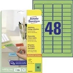 Avery Zweckform L6040-20 Farbige Etiketten, abl&ouml;sbar, A4, 45,7 x 21,2 mm, 20
