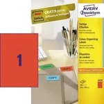 Avery Zweckform Universaletikett 3470 210x297mm rot 100 St./Pack.