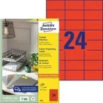 AVERY Zweckform Laser Etiketten 3448 Selbsthaftend DIN A4 Rot 70 x 37 mm 100 Blatt &agrave;