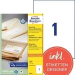 Avery Zweckform LR3478 Recycling Universal-Etiketten, A4, 210 x 297 mm, 100 Bogen/100