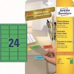 Avery Zweckform Etiketten Inkjet/Laser/Kopier 63,5x33,9mm gr&uuml;n VE=480 St&uuml;ck