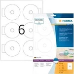 HERMA CD-Etiketten Mini &Oslash; 78 mm, 60 Etiketten, aus Papier, wei&szlig;, mat, blickdicht,