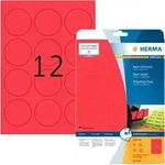 HERMA Neonetiketten &Oslash; 60 mm, 240 Etiketten, leuchtrot, rund