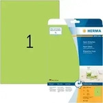 HERMA Neonetiketten 210 x 297 mm, 20 Etiketten, aus Acetatseide, leuchtgr&uuml;n