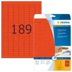 HERMA Farbige Etiketten 25,4 x 10 mm, 3.780 Etiketten, rot, abl&ouml;sbar