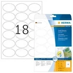 HERMA Abl&ouml;sbare Etiketten 63,5 x 42,3 mm , 450 Etiketten, wei&szlig;, oval, wieder