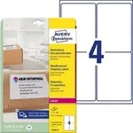 AVERY Zweckform L7994-25 Adressetiketten DIN A4 Wei&szlig; 99,1 x 139 mm 25 Blatt &agrave; 4