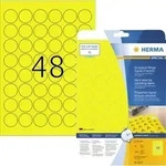 HERMA Folienetikett 8034 30mm rund gelb 1.200 St./Pack.