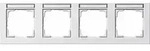 Gira E2 Rahmen, 4f, reinwei&szlig;, gl&auml;nzend, horizontal, Textfeld/Beschriftungsfl&auml;che,