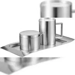 Caterado 5-teiliges Milch- und Zucker-Set WAVE, Edelstahl 18/10 geb&uuml;rstet,