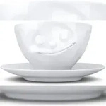 Fiftyeight Products Fiftyeight Tasse Gl&uuml;cklich 200 ml wei&szlig; | Kaffeetasse