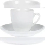 Caterado 6 x Espresso-Tasse - Inhalt 0,10 ltr - mit Untertasse - Form BISTRO -...