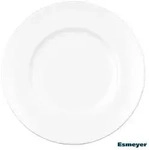 Esmeyer 6 x Fahnen Speiseteller 27 cm Form Jade - uni weiss