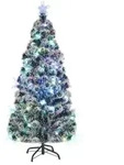 vidaXL Weihnachtsbaum mit Beleuchtung und St&auml;nder 180 cm Glasfaser