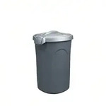 Stefanplast 23-Liter-Kanister aus Silber mit Deckel, Griffen und Clipverschluss