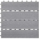Mendler WPC Bodenfliese Rhone, Holzoptik Balkon/Terrasse, 11x je 30x30cm = 1qm ~