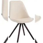 CLP Esszimmerstuhl Laval Rund Kunstleder Kunstleder HBT: 84x48x56 cm creme...