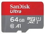 SanDisk Ultra Flash-Speicherkarte microSDXC-an-SD-Adapter 64 GB A1 UHS Class 1