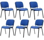 CLP 6er Set Besucherstuhl Ken Stoff blau