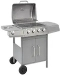 vidaXL Gasgrill 4+1 Flammen Silbern