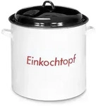 Kr&uuml;ger Einkochtopf emailliert mit Metalldeckel 28 Lieter 35cm